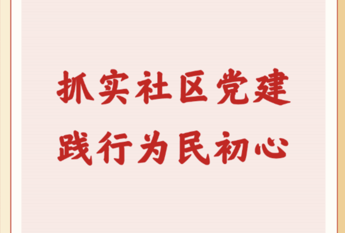 抓实社区党建 践行为民初心